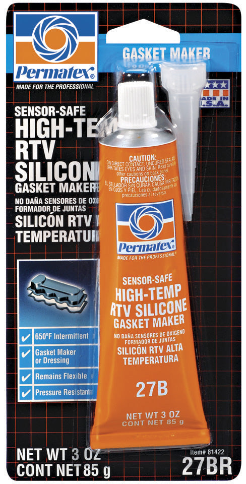 Permatex 80050 Clear RTV Silicone Adhesive Sealant, 3-Ounce