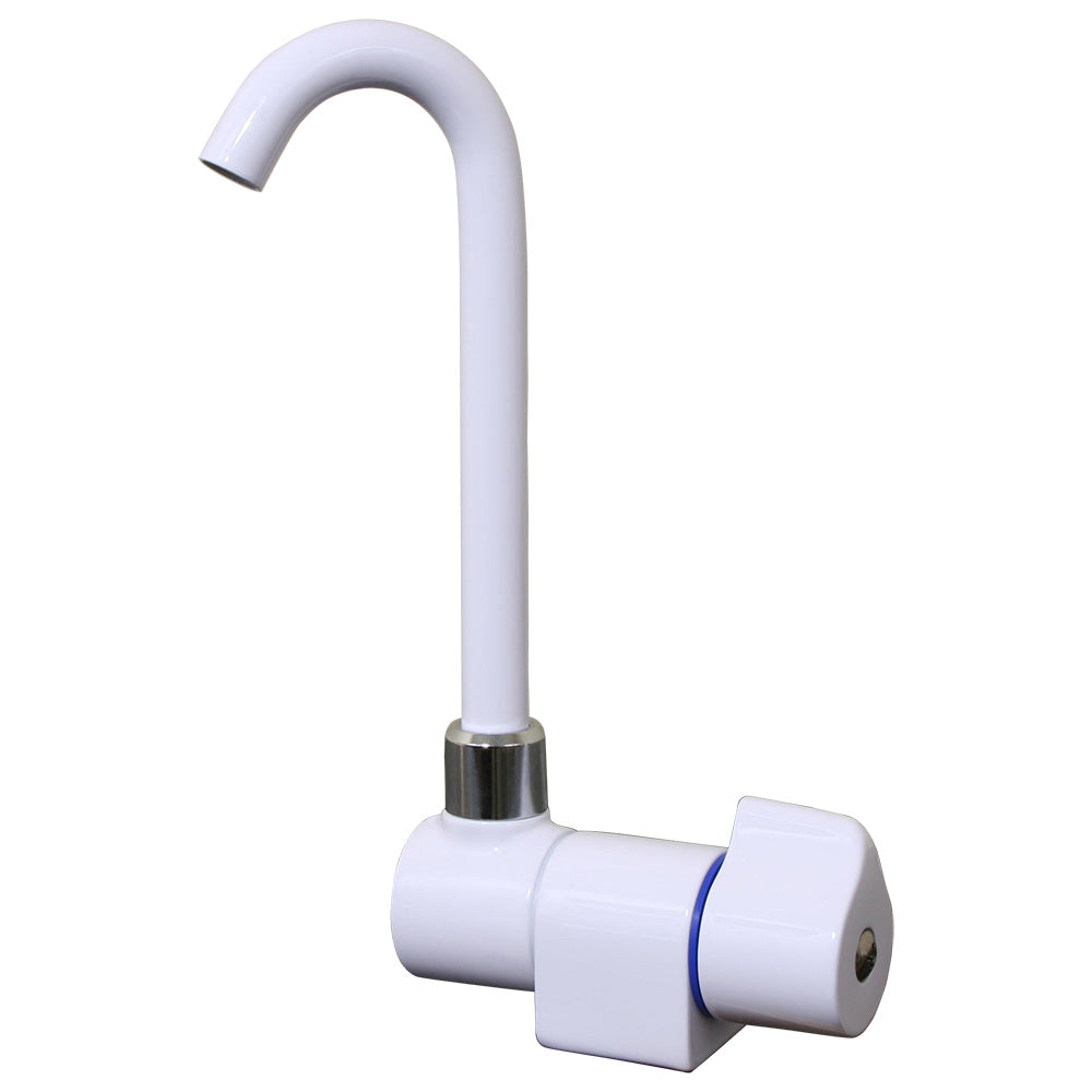 Scandvik 10182P Tall Tap w/Folding Spout - White Powder Coat Finish