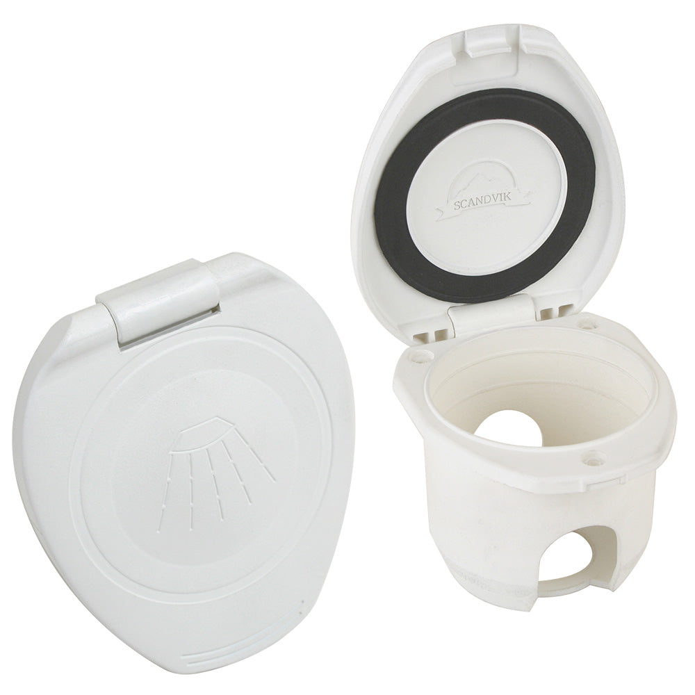 Scandvik 12104P Replacement White Cup & Cap f/Recessed Shower