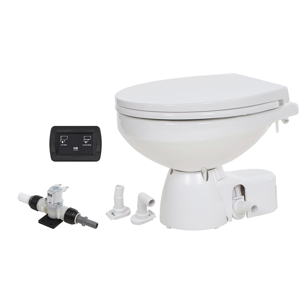 Jabsco 38045-4192RSP Quiet Flush E2 Fresh Water Toilet Regular Bowl - 12V &ndash; Soft Close Lid