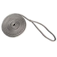 New England Rope 5058-24-00025 3/4" x 25' Nylon Double Braid Dock Line - Grey