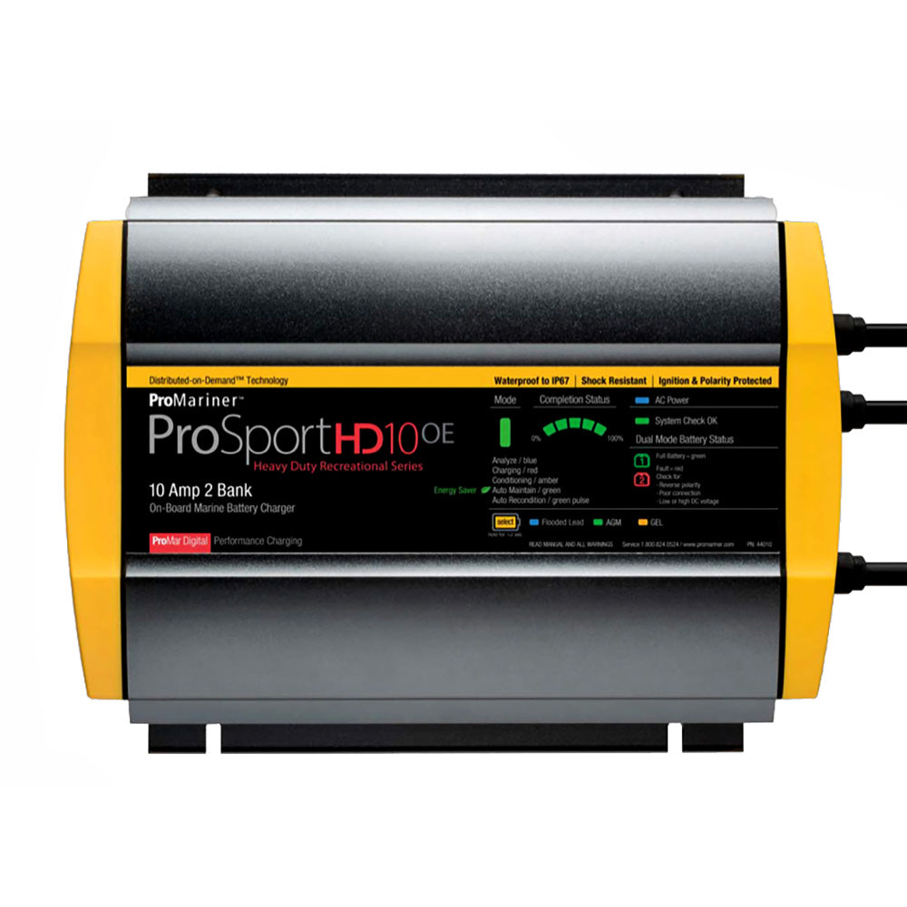 ProMariner 44010 ProSportHD 10 Gen 4 - 10 Amp - 2-Bank Battery Charger