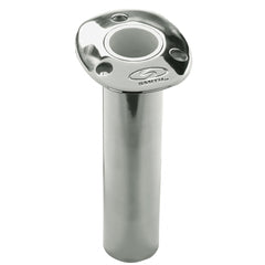 C.E. Smith 53670CA Flush Mount Rod Holder - 0 Degree & 9" Depth - Stainless Steel - Cast Bottom - White Vinyl Liner