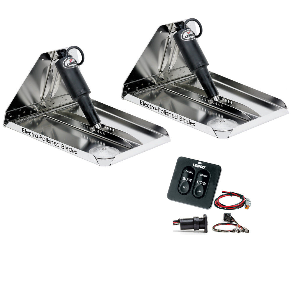 Lenco 16" x 12" Heavy Duty Performance Trim Tab Kit w/Standard Tactile Switch Kit 12V RT16X12HD