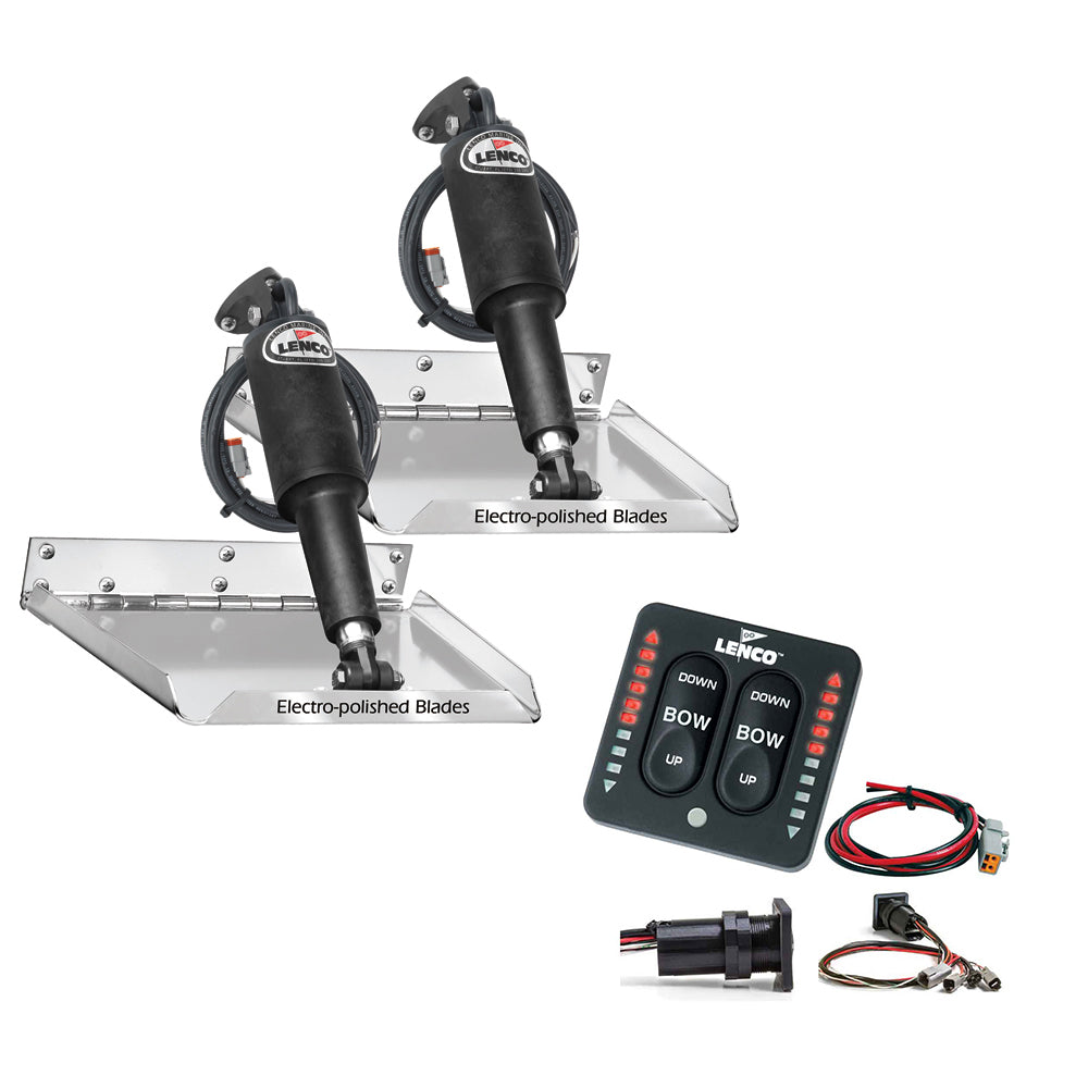 Lenco 16" x 12" Standard Performance Trim Tab Kit w/LED Indicator Switch Kit 12V RT16X12I