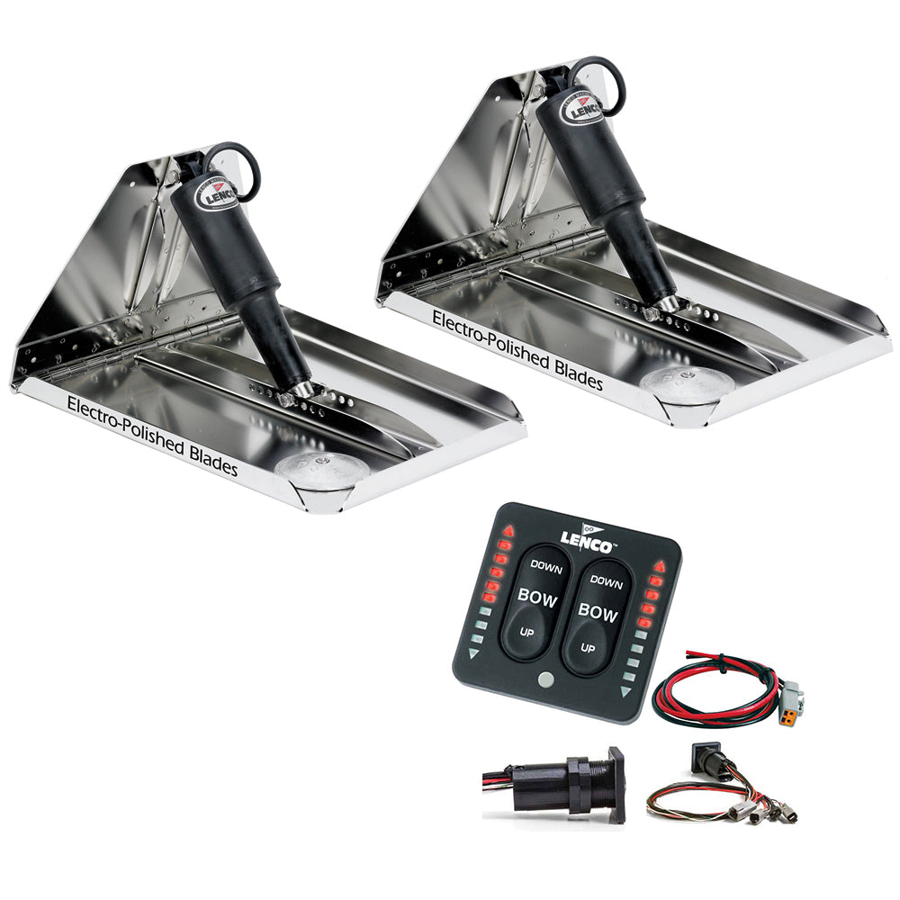 Lenco 17" x 12" Extreme Duty Performance Trim Tab Kit w/LED Indicator Switch Kit 12V RT17X12XDI