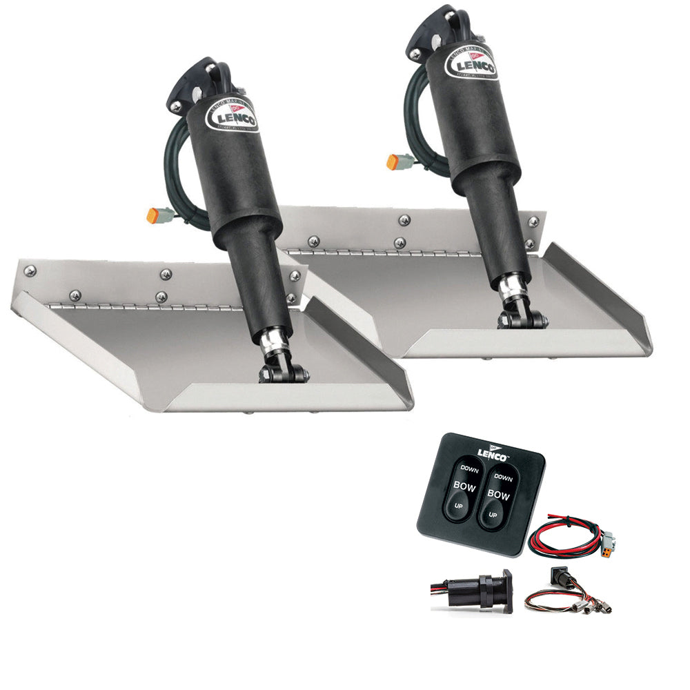 Lenco 9" x 9" Edgemount Trim Tab Kit w/Standard Tactile Switch Kit 12V TT9X9E