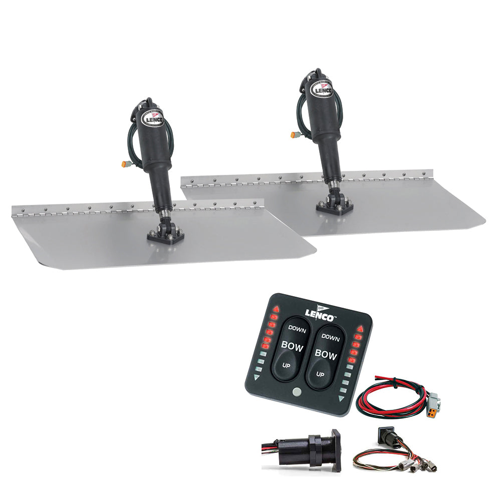 Lenco 12" x 30" Standard Trim Tab Kit w/LED Indicator Switch Kit 12V TT12X30I