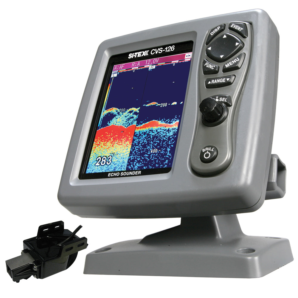 SI-TEX CVS-126 Dual Frequency Color Echo Sounder w/Transom Mount Triducer 250/50/200ST-CX CVS-126TM