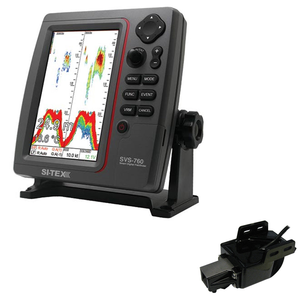 SI-TEX SVS-760 Dual Frequency Sounder 600W Kit w/Transom Mount Triducer SVS-760TM