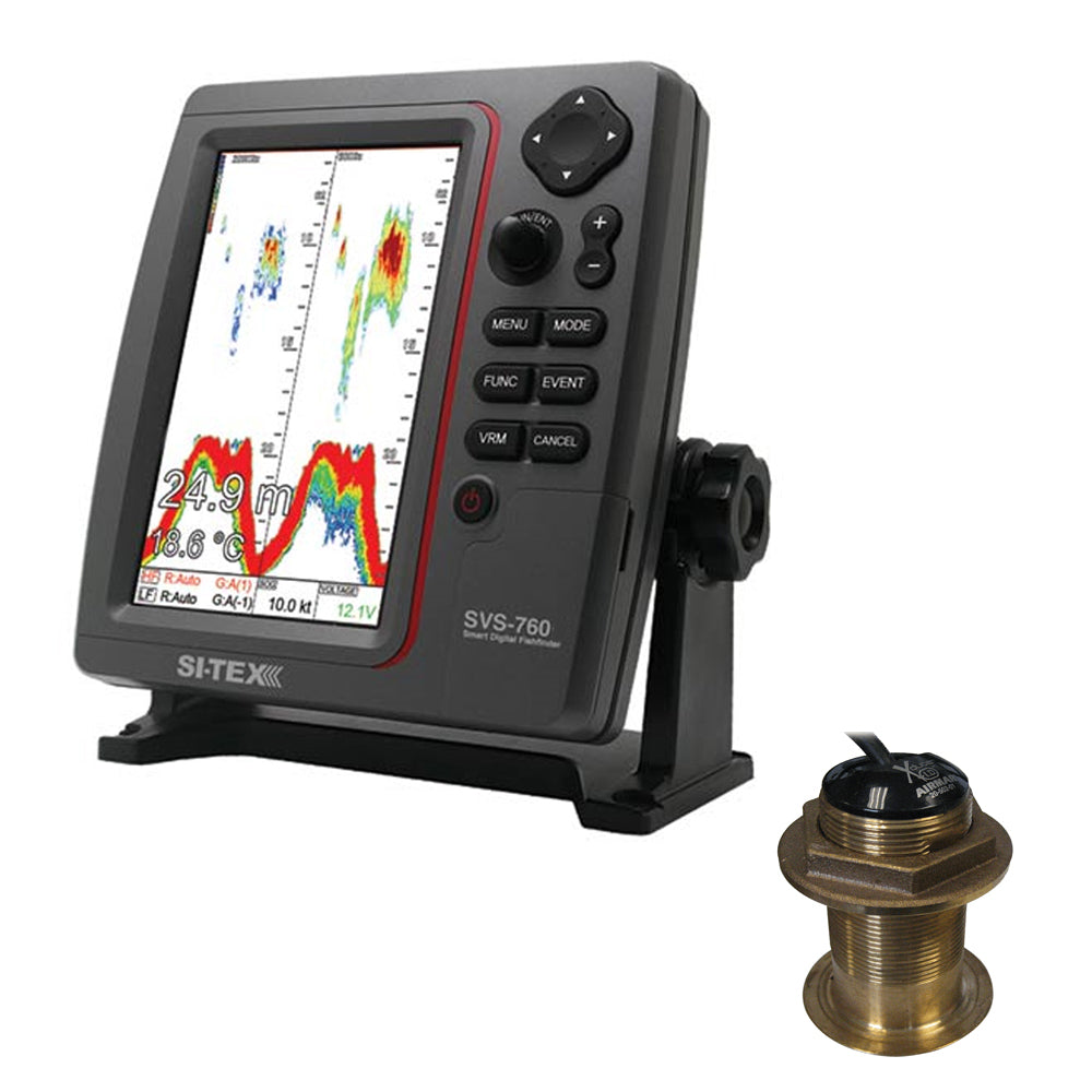 SI-TEX SVS-760 Dual Frequency Sounder 600W Kit w/Bronze 12° Transducer SVS-760B60-12