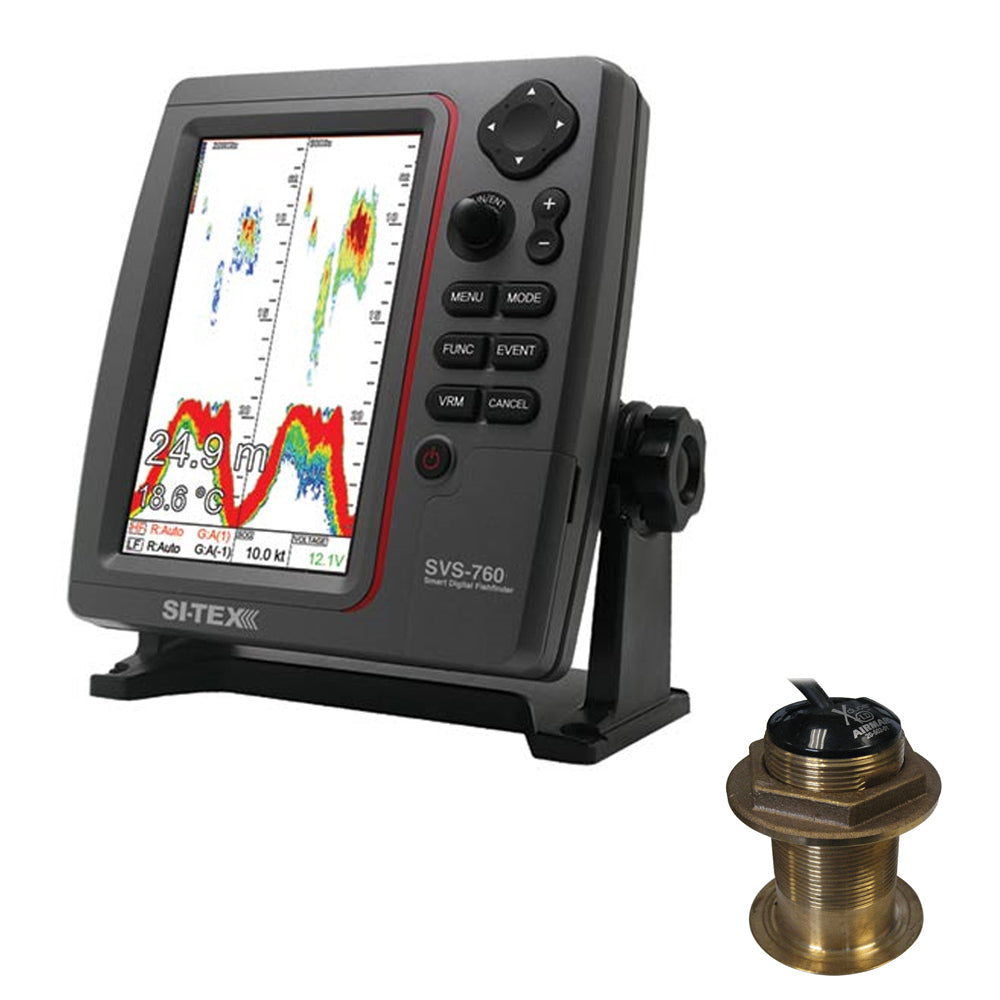 SI-TEX SVS-760 Dual Frequency Sounder 600W Kit w/Bronze 20° Transducer SVS-760B60-20