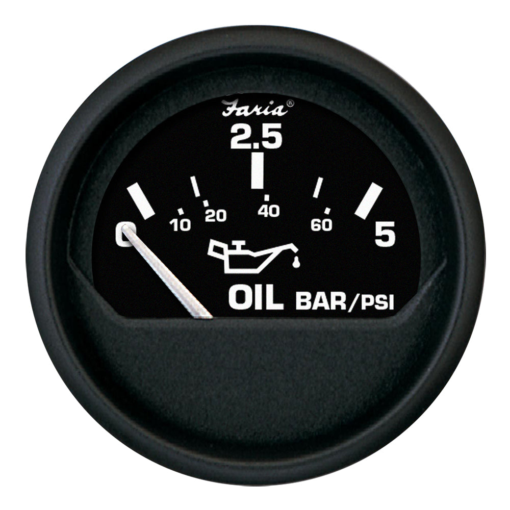 Faria 12805 Euro Black 2" Oil Pressure Gauge - Metric (5 Bar)