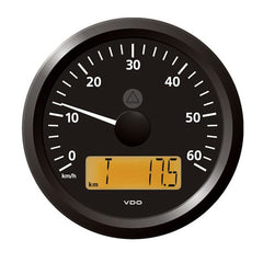 Veratron 3-3/8" (85 mm) ViewLine Speedometer - 0 to 60 KMH - 12/24V - Black Dial & Triangular Bezel A2C59512367