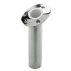 C.E. Smith 53671CA Flush Mount Rod Holder - 15 Degree & 9" Depth - Stainless Steel - Cast Gimbal - White Vinyl Liner