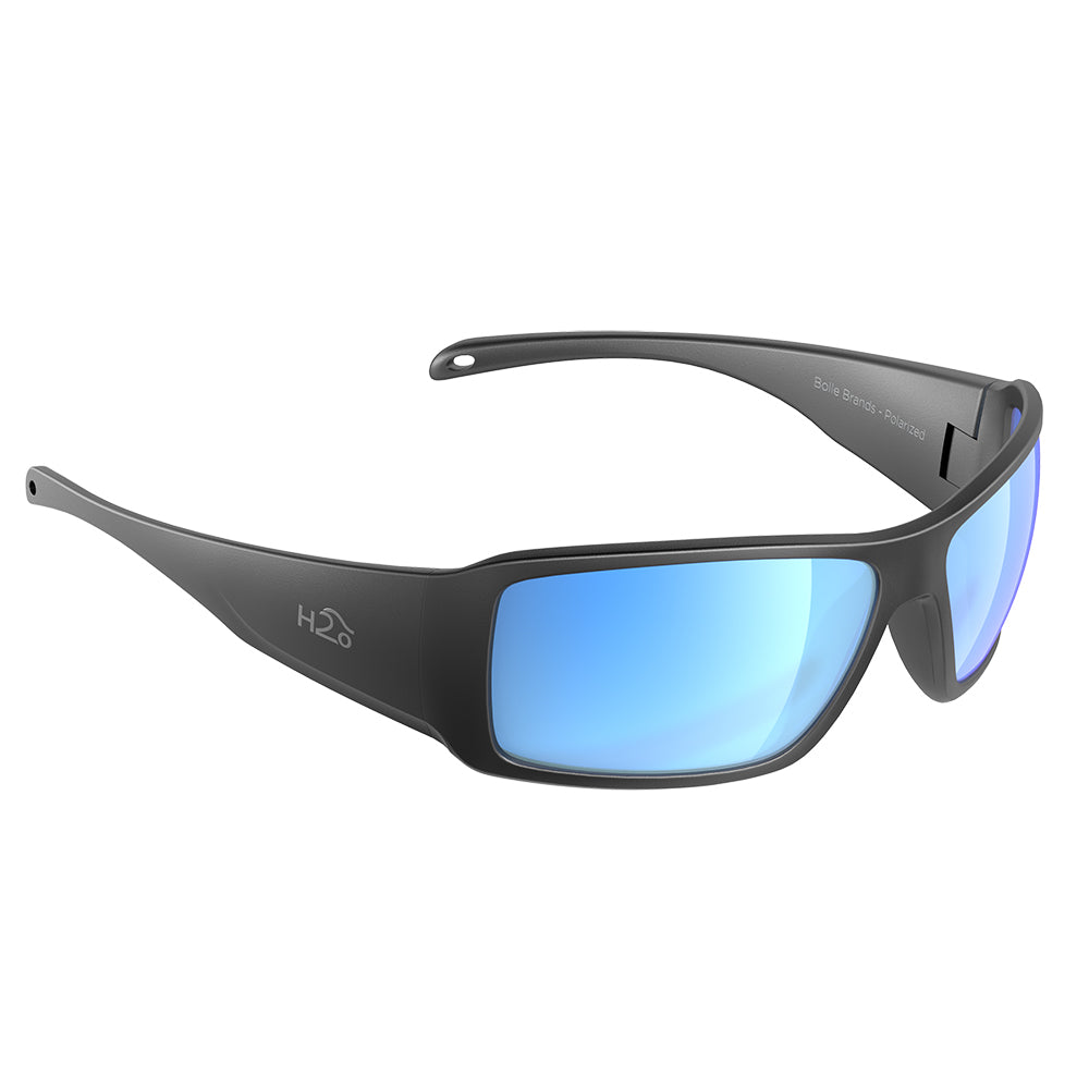 H2Optix Stream Sunglasses Matt Gun Metal, Grey Blue Flash Mirror Lens Cat.3 - AntiSalt Coating w/Floatable Cord H2021