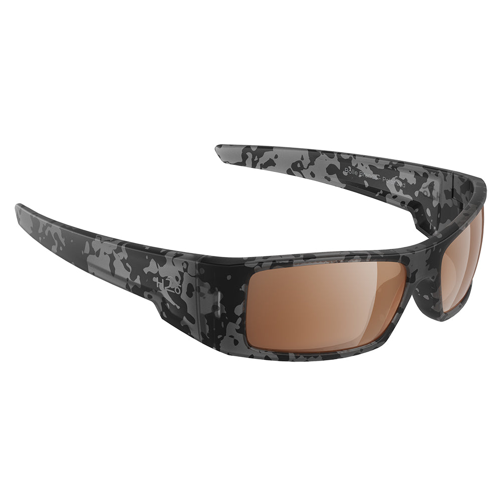 H2Optix Waders Sunglasses Matt Tiger Shark, Brown Lens Cat.3 - AntiSalt Coating w/Floatable Cord H2015