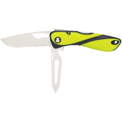 Wichard Offshore Knife - Serrated Blade - Shackler/Spike - Fluorescent 10122