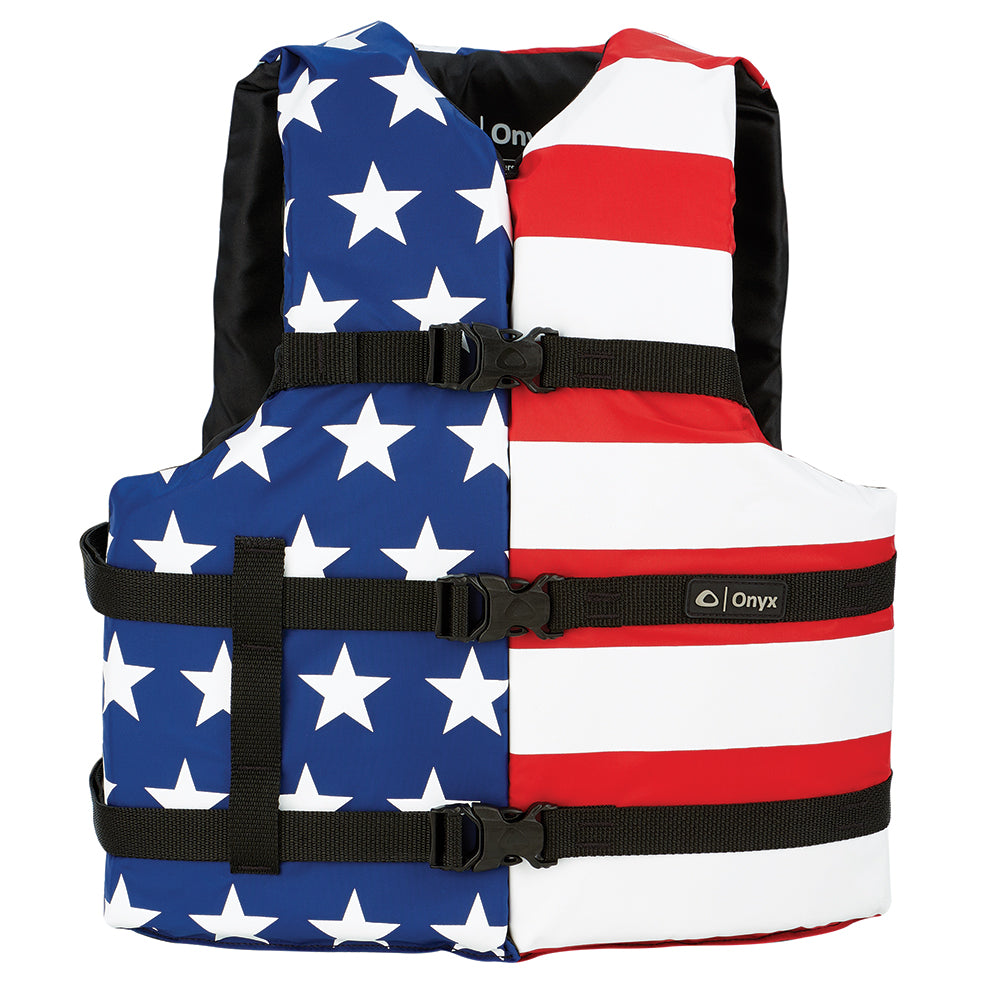 Onyx Nylon General Purpose Life Jacket - Adult Oversize - Stars & Stripes 103000-999-005-17