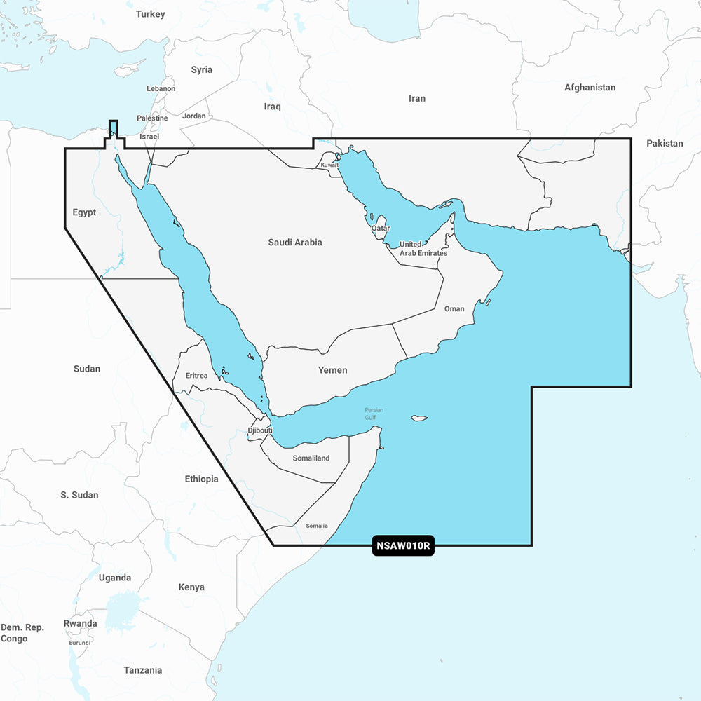 Garmin Navionics+ NSAW010R - The Gulf & Red Sea - Marine Chart 010-C1229-20