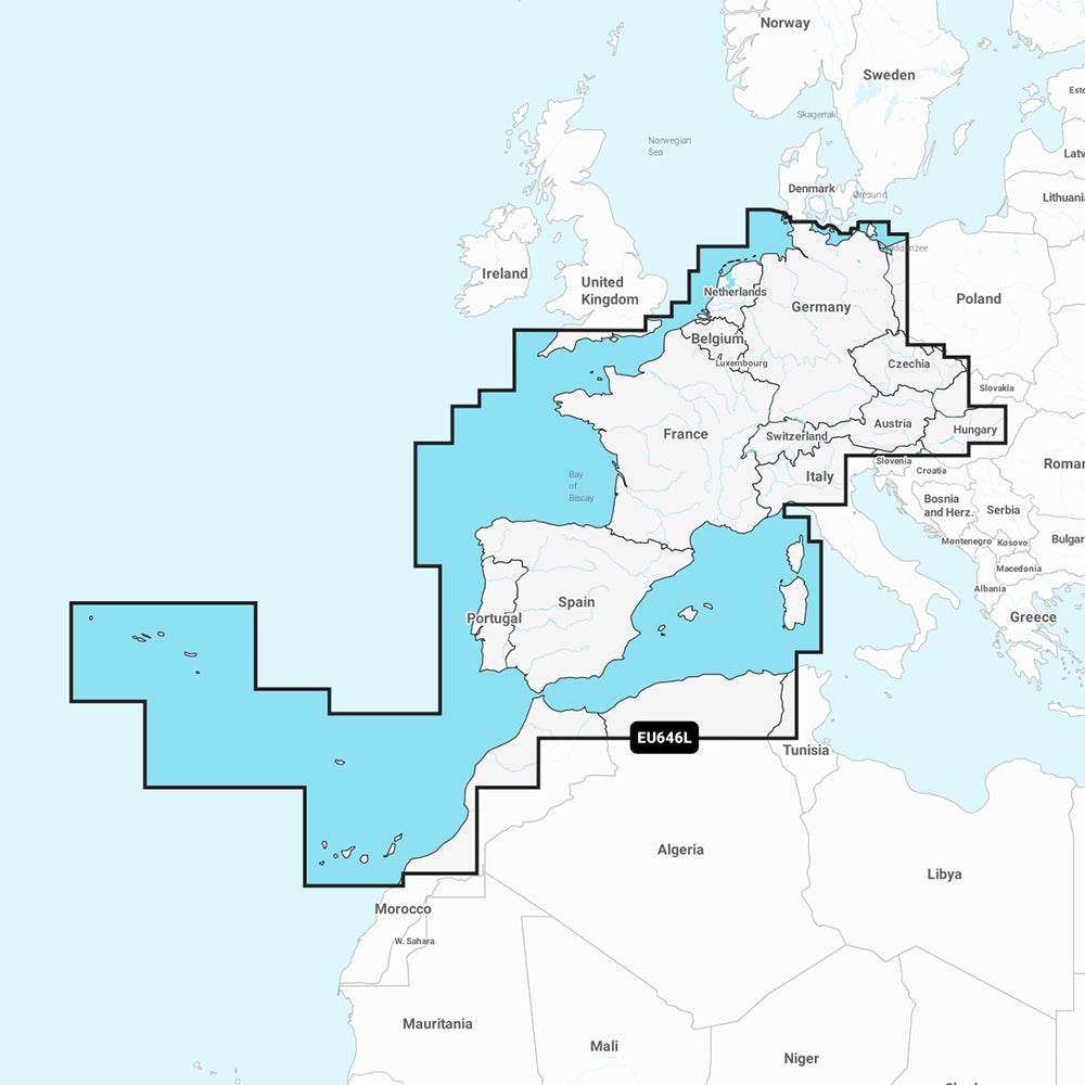 Garmin Navionics+ NSEU646L - Europe, Central & West - Marine Chart 010-C1275-20