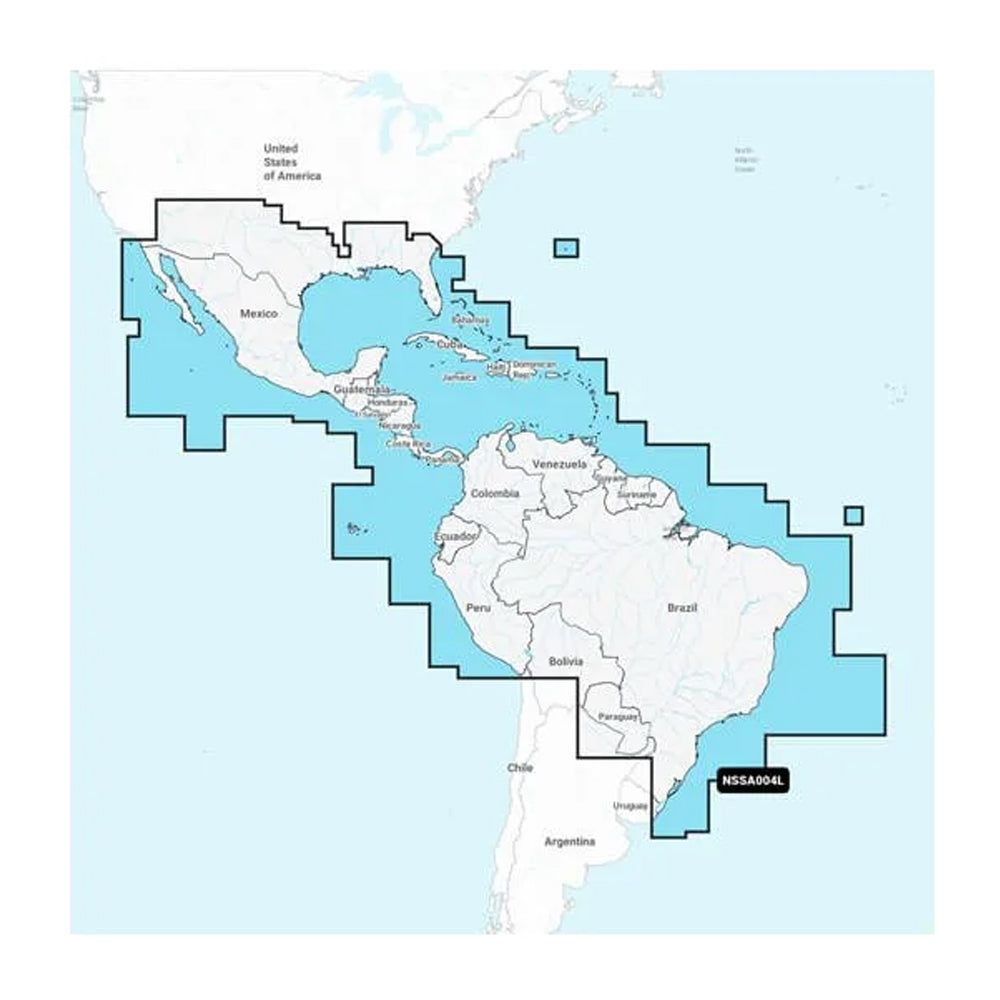 Garmin Navionics+ NSSA004L - Mexico, the Caribbean to Brazil - Inland & Coastal Marine Chart 010-C1285-20