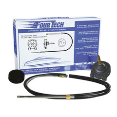 Uflex Fourtech 6' Black Mach Rotary Steering System w/Helm, Bezel & Cable FOURTECHBLK06