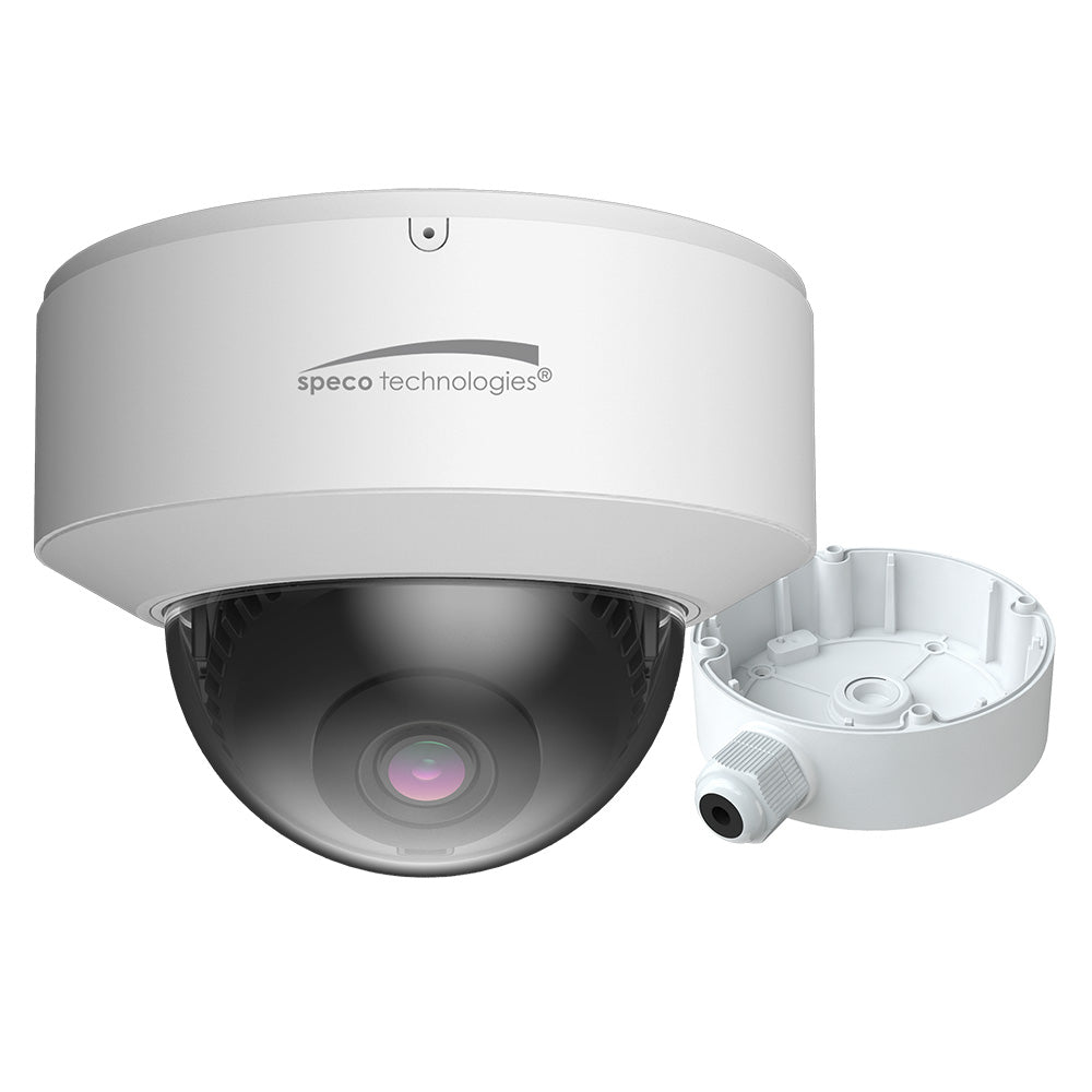 Speco 4MP AI Dome IP Camera w/IR 2.8mm Fixed Lens - White Housing w/Junction Box (POE) O4D6N