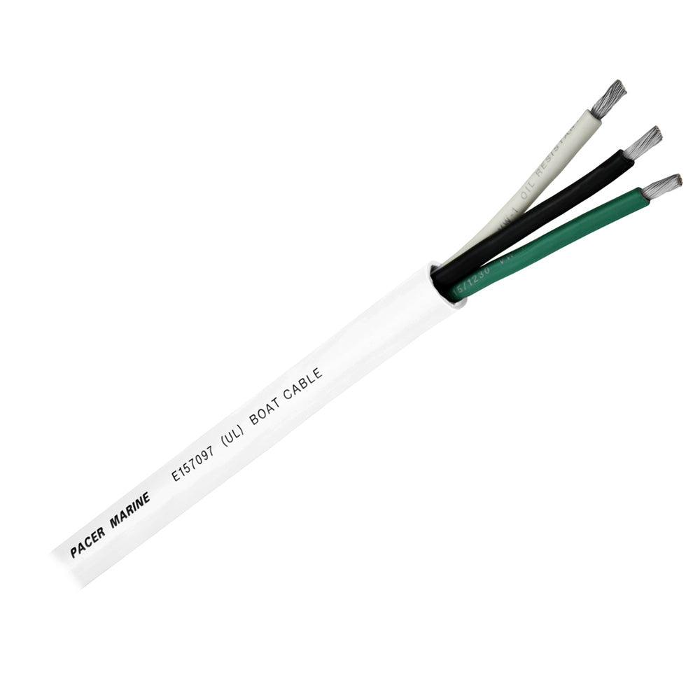 Pacer Round WR16/3-500 3 Conductor Cable - 500' - 16/3 AWG - Black, Green & White