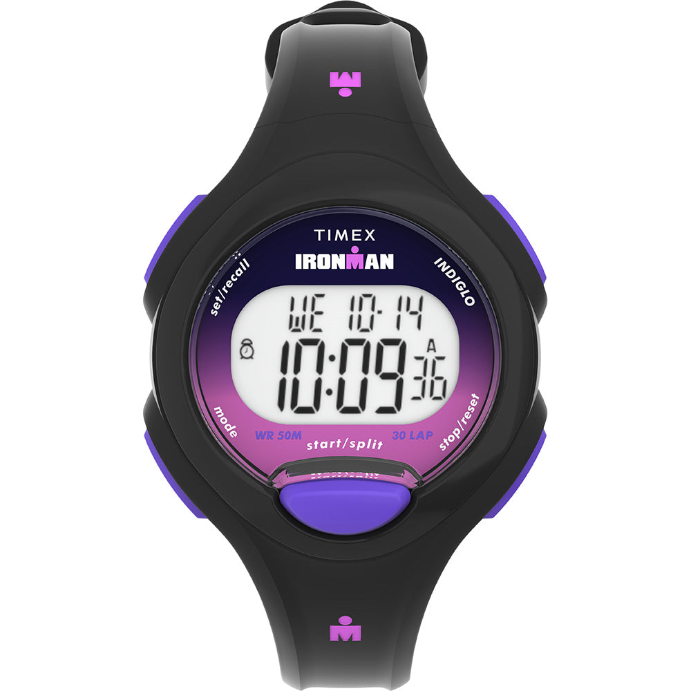 Timex TW5M55200 Ironman Women's Essentials 30 - Black Case - Purple Button