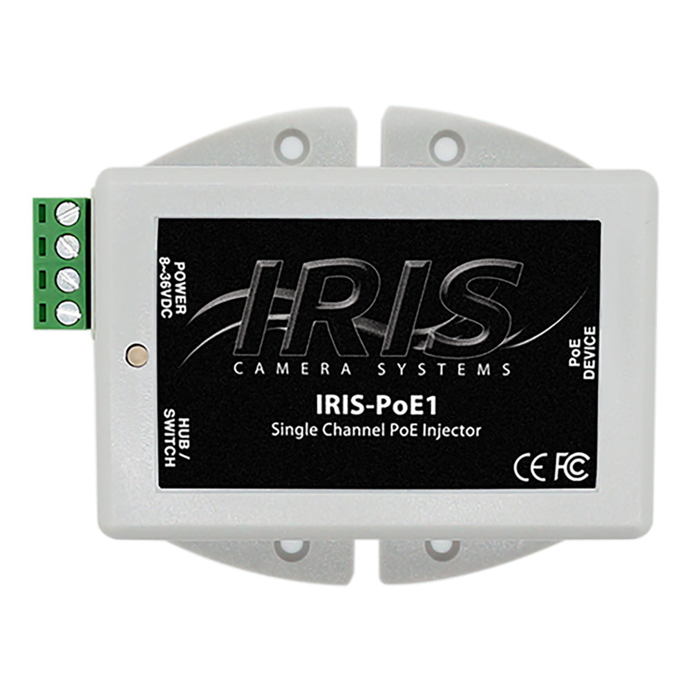 Iris POE1 Single Channel PoE Injector - 8-36VDC Input Voltage & 48VDC Output