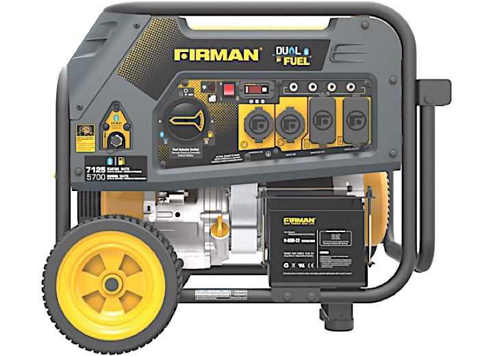 Firman H05751 Dual Fuel 7100/5700 Watt(Hybrid Series)Extended Run Time Generator Electric Start