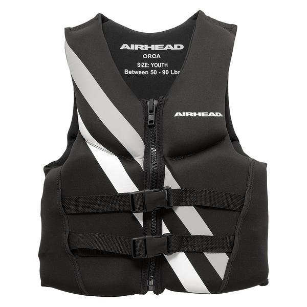 Airhead 1007503BBK Orca Neolite Kwik-Dry Life Vest, Youth, Black/White