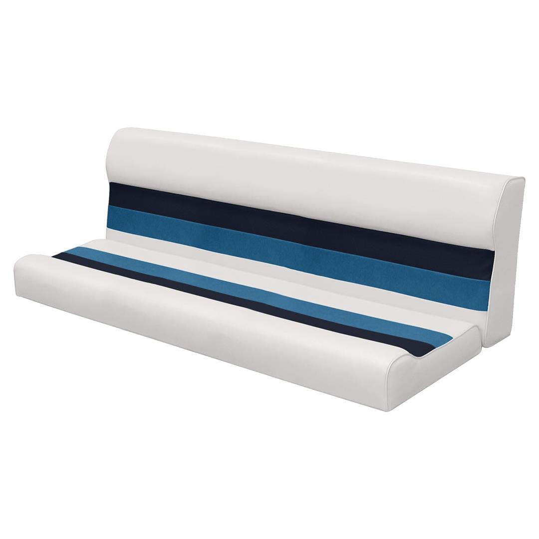 Wise 8WD1061008 Deluxe Pontoon Furniture, 55" Bench, White/Navy/Blu