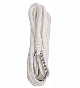 Attwood Hollow Braid Polypropylene Anchor Line w/Hook, 1/4" x 50' White 117142