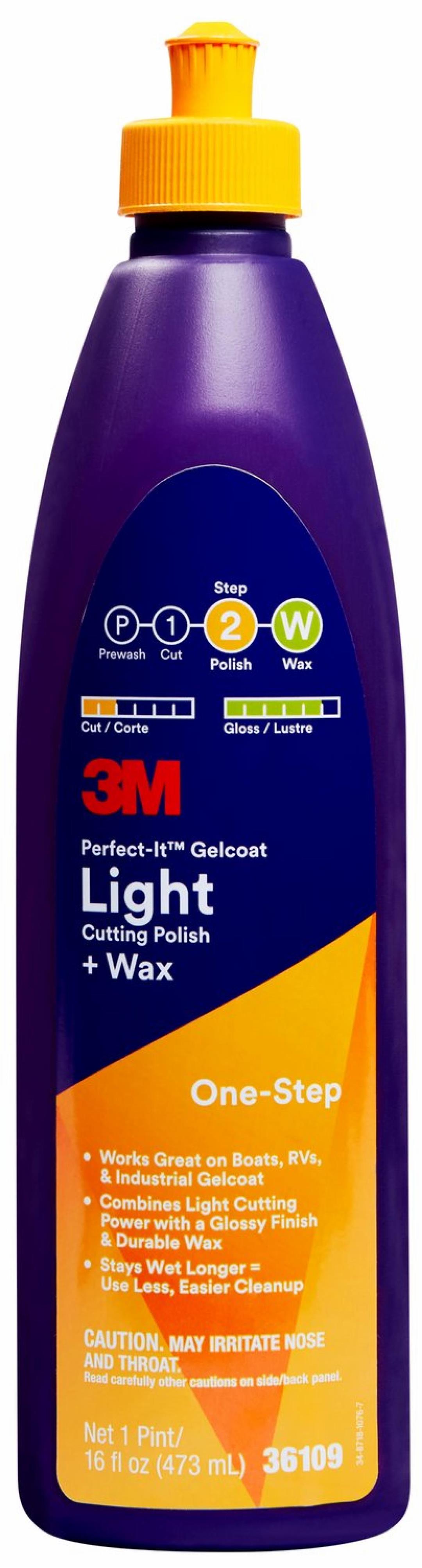 3M Perfect-It Gelcoat Light Cutting Compound/Wax, Pt. 36109