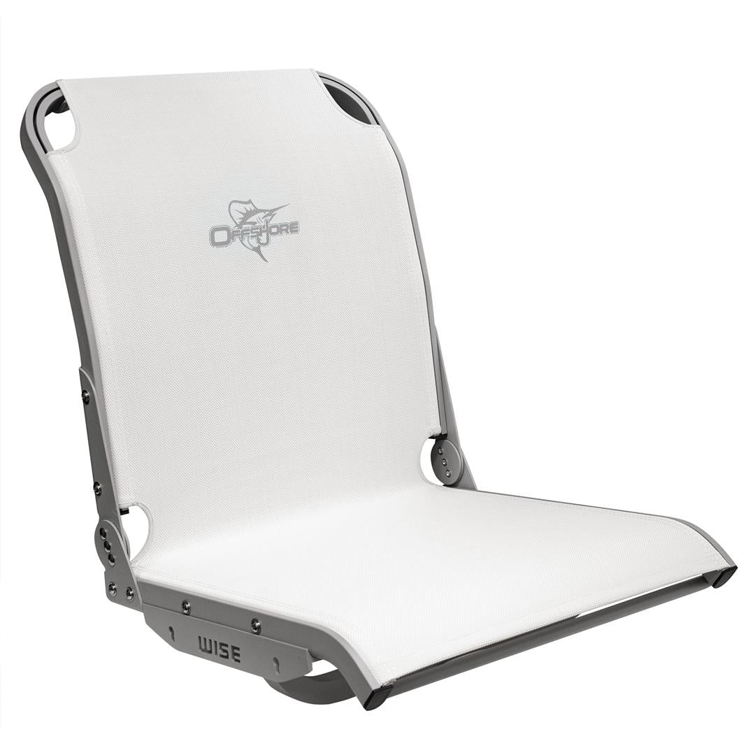 Wise 3373784 Aero X Boat Seat, White Mesh w/Silver Frame, High-Back