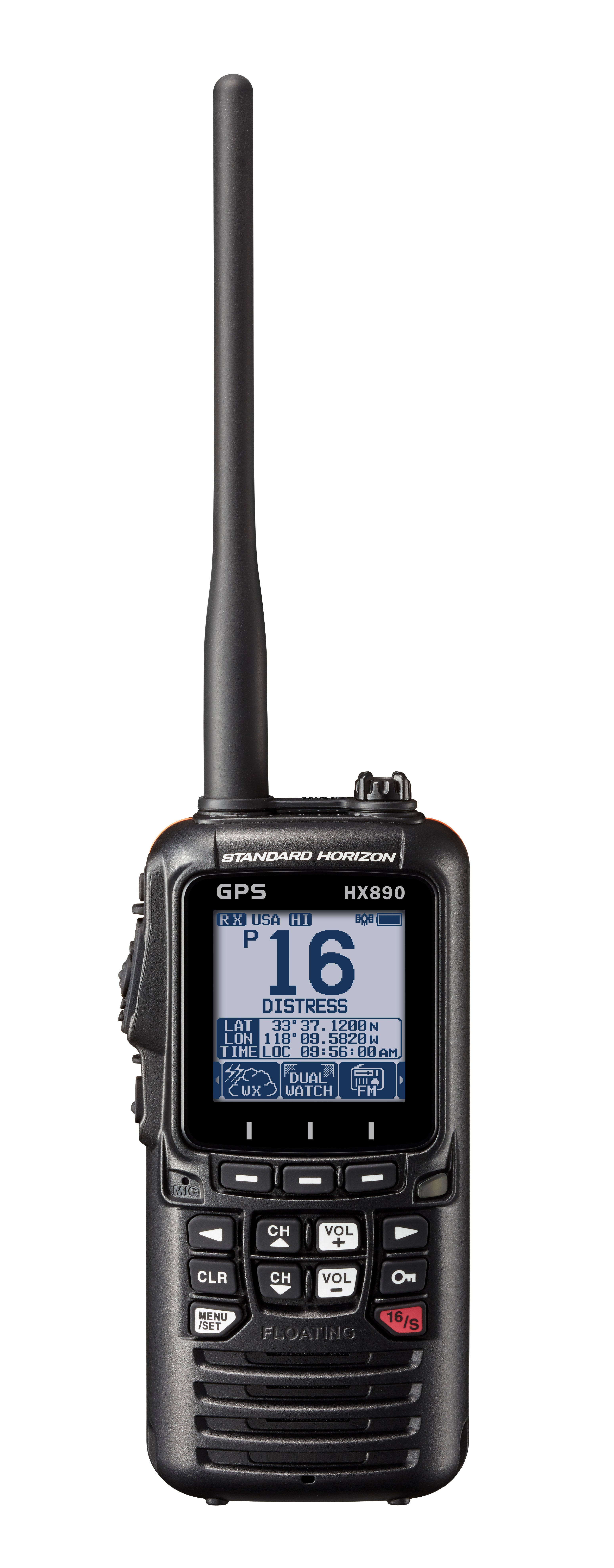 Standard STDHX890BK Handheld VHF 6W Class H DSC GPS Black