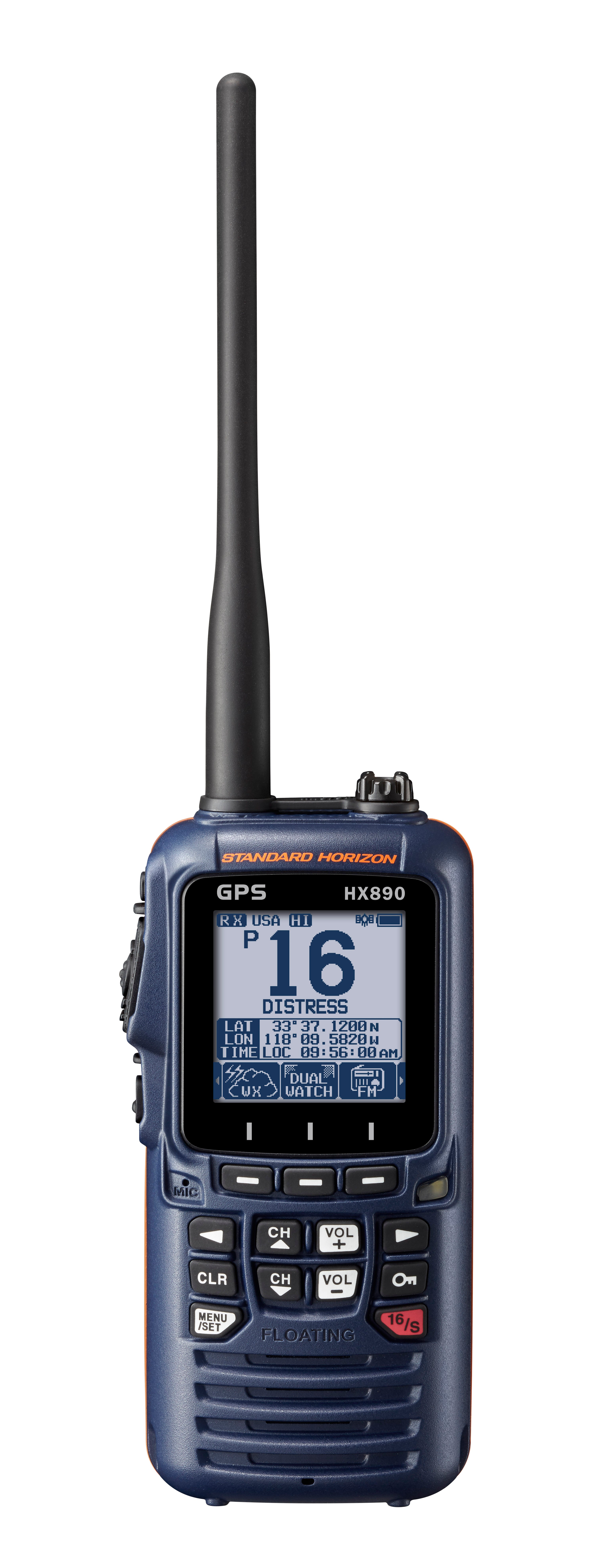 Standard STDHX890NB Handheld VHF 6W Class H DSC GPS Navy Blue