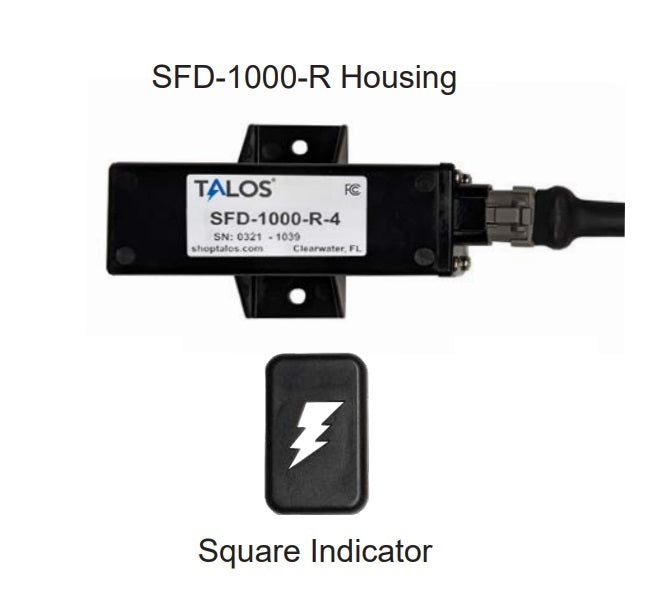 Talos TAL1513 SFD1000R Black Rectangular Lightning Detector with 3ft Cable