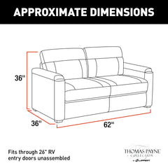 Thomas Payne 2020134887 RV Tri-Fold Sofa - 62", Altoona