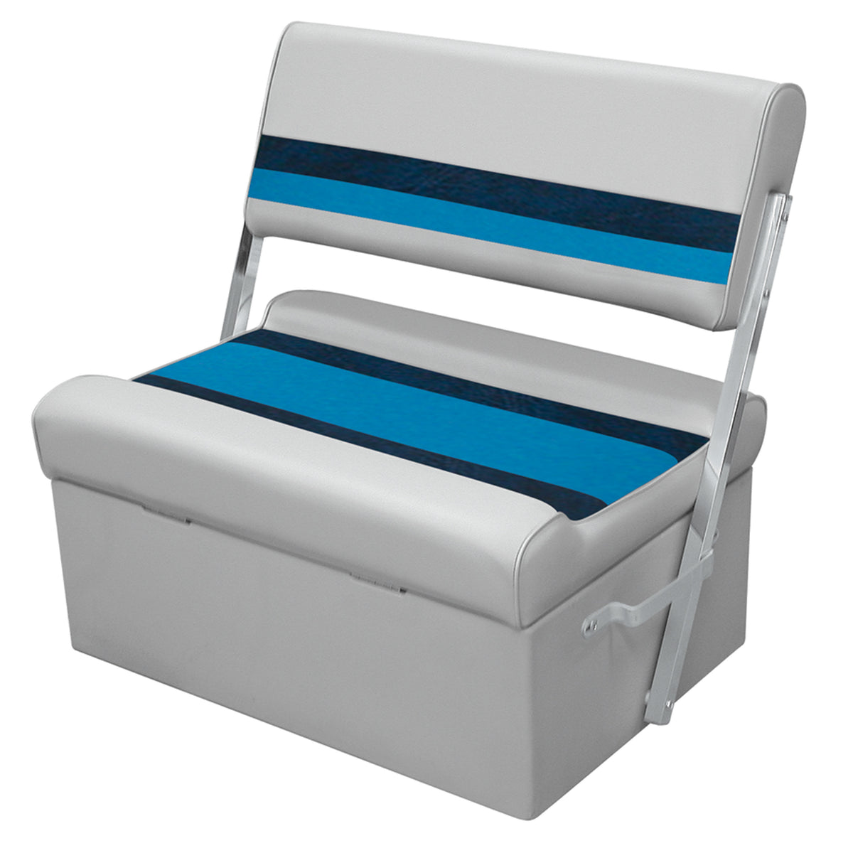 Wise 8WD125FF-1011 Deluxe Flip-Flop Bench and Base - Grey/Navy/Blue