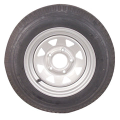 Americana Tire and Wheel 3S335 Economy Bias Tire and Wheel ST185/80D13 D/5-Hole - Painted Silver Spoke Rim