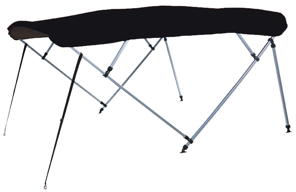 Carver A(8SQ)4893UB-02 8'L 4-Bow SQ Tube Pontoon Bimini Top Kit - 48"H, Fits 96"-102" W, Jet Black