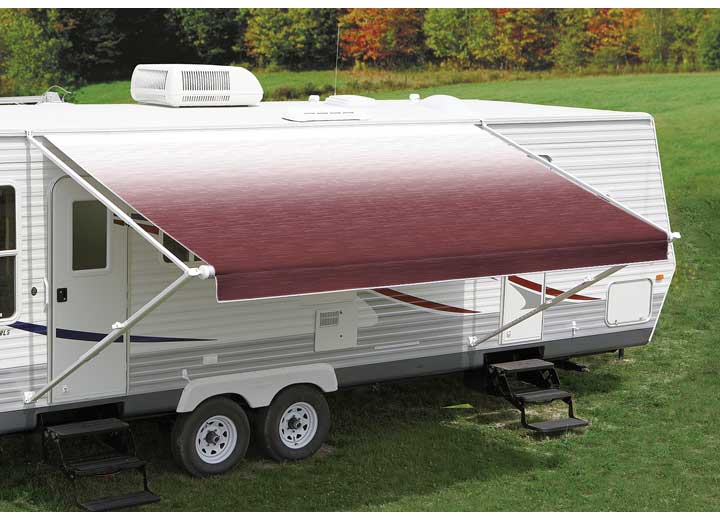 CAREFREE OF COLORADO EA166A00 FIESTA 16'L X 8'EXT. BURGANDY FADE VINYL MANUAL PATIO AWNING