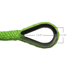 Extreme Max 3006.2657 BoatTector Solid Braid MFP Anchor Line with Thimble - 3/8" x 100', Neon Green