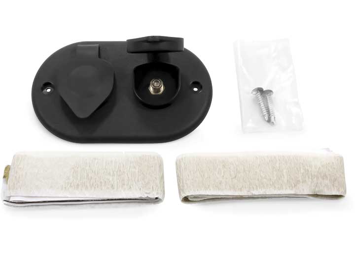 CAMCO 55086 COAXIAL CABLE PLATE W/LARGE CAP DUAL BLACK