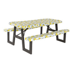 Lippert 2022107834 3 Pc Picnic Table Cover Set - Lemon Toss Print