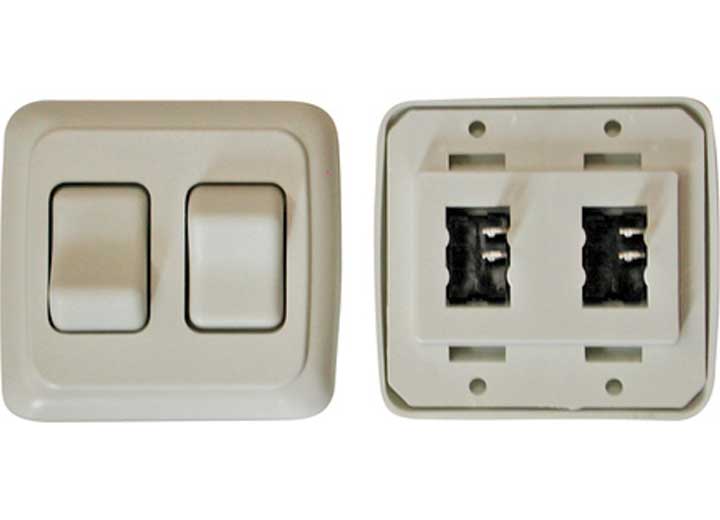 VALTERRA DG3201VP DOUBLE CONTOUR ON/OFF SWITCH WITH BASE AND PLATE WHITE