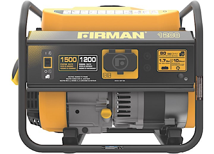 FIRMAN P01201 RECOIL START GAS POWERED 1200/1500 WATT(PERFORMANCE SERIES)EXTENDED RUN TIME GENERATOR